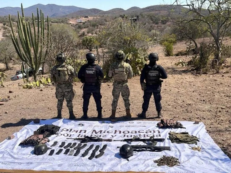 SSP y Marina aseguran 3 armas largas y 289 cartuchos útiles en Arteaga