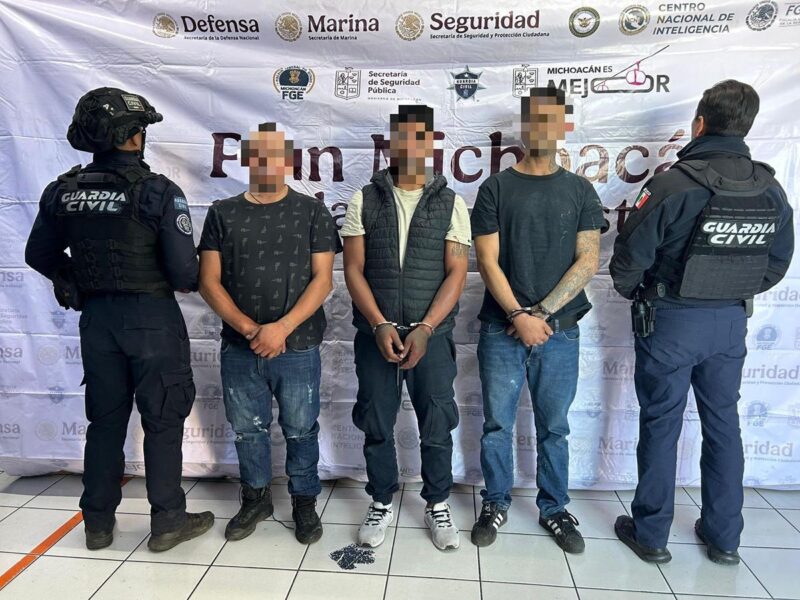 5 detenidos por posesión de droga y armas de fuego deja operativo en Uruapan