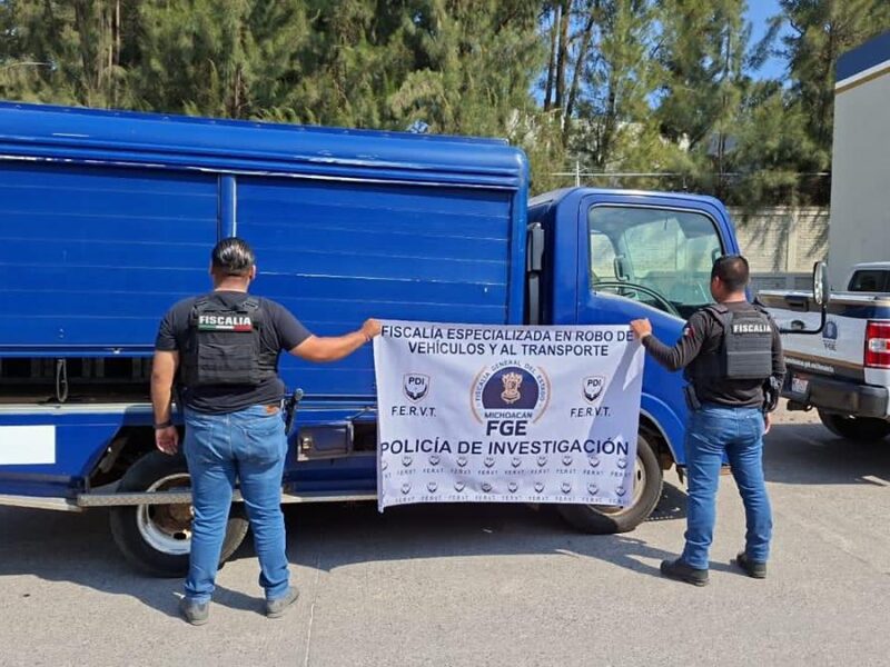 Acción operativa de la FGE permite recuperar camión de carga robado con violencia