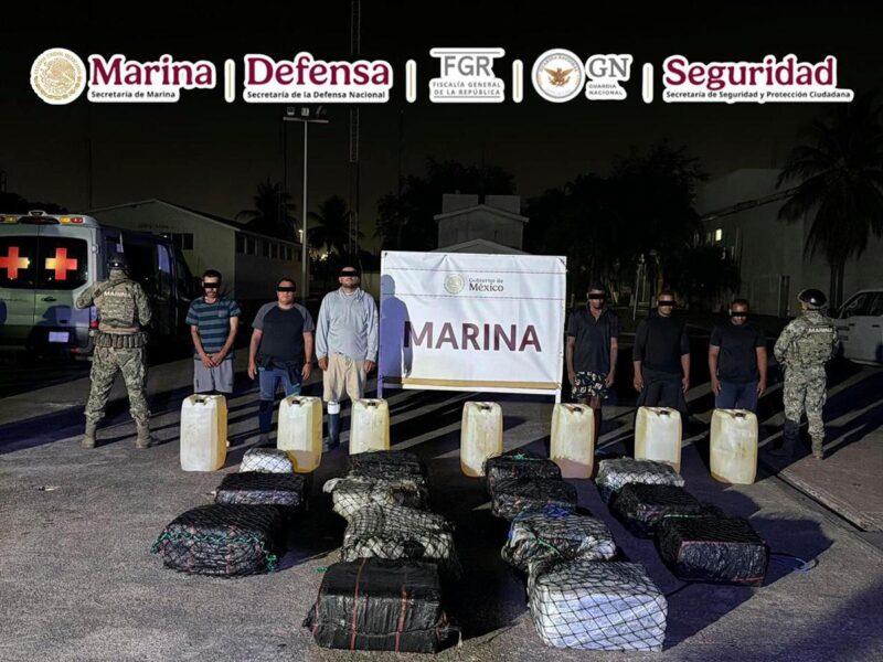 asegura Semar drogas y combustible en las costas de Lázaro Cárdenas, Michoacán