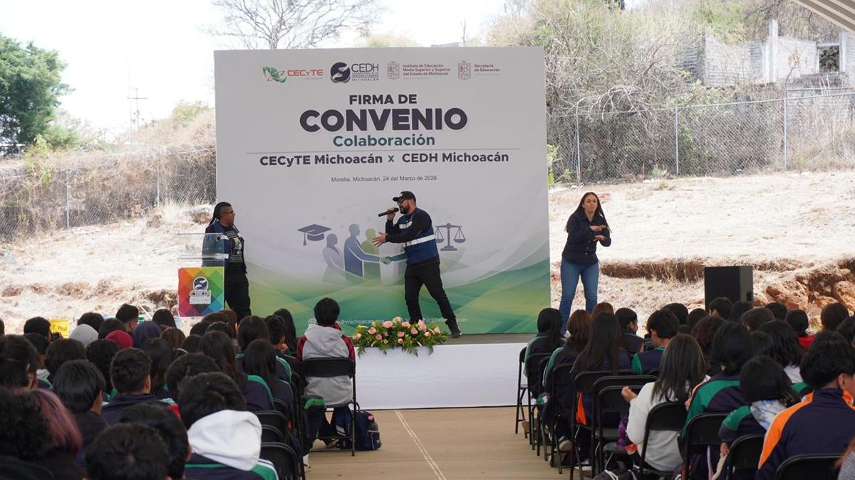 Convenio CEDH CECyTE impulsa vinculación estudiantil; Josué Mejía garantiza capacitación en planteles-1