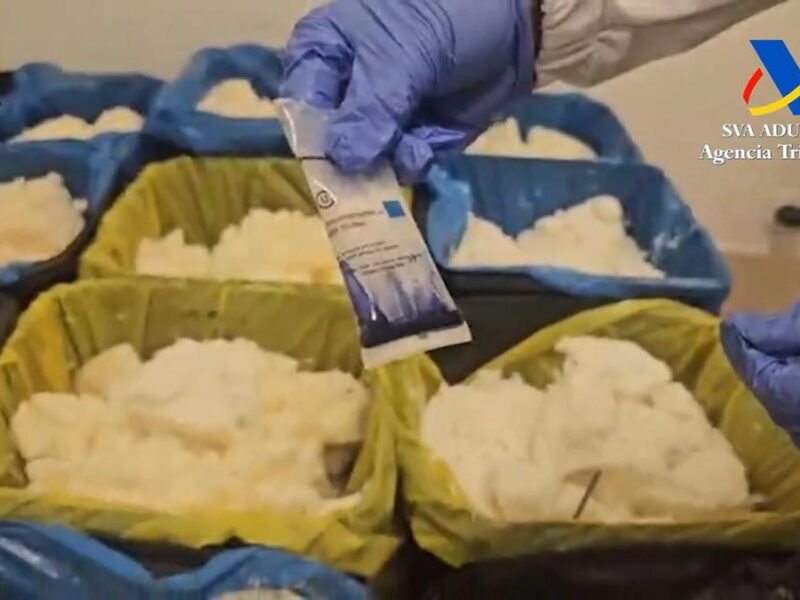 Incautan en Madrid 625 kilos de metanfetamina enviada desde México