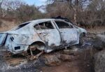 Localizan automóvil desvalijado y calcinado cerca de Villas del Pedregal en Morelia