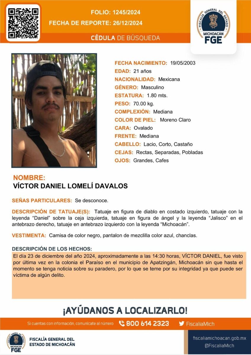 Familia acusa a mando de la Guardia Civil de desaparecer a un joven en Apatzingán