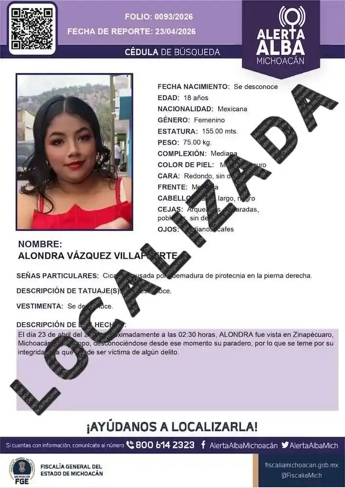 Localiza FGE Michoacán a cinco personas desaparecidas