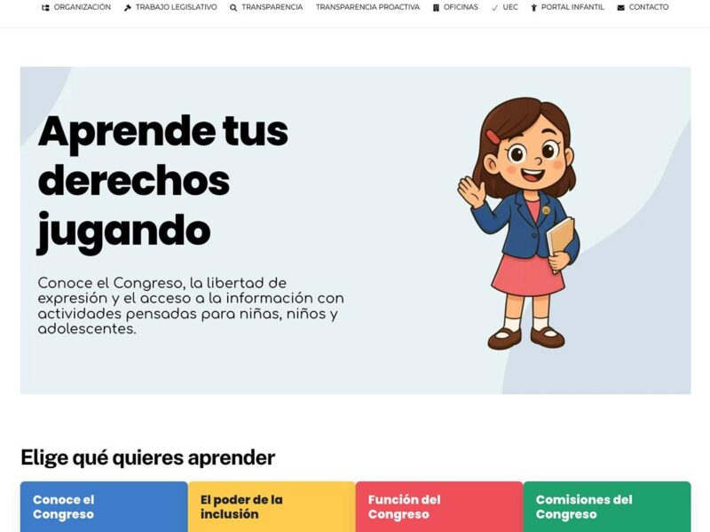 Presenta Comité de Transparencia y Acceso a la Información Pública el Portal Infantil del Congreso del Estado