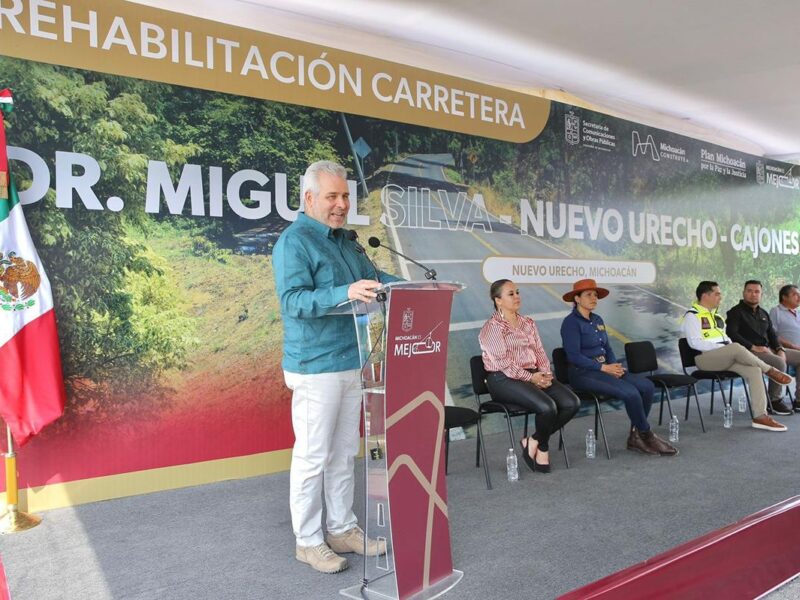 Rehabilitación de carretera de Nuevo Urecho impulsará al sector agropecuario: Bedolla
