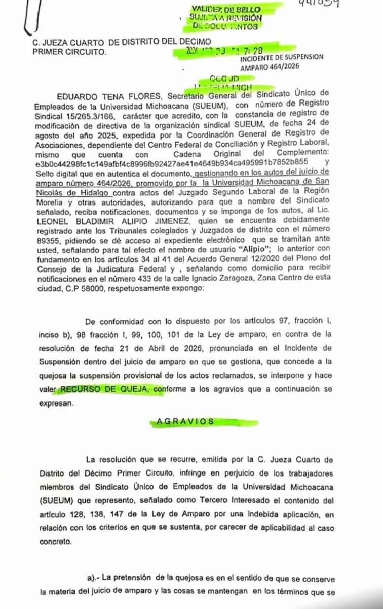 SUEUM impugna huelga de puertas abiertas en la UMSNH (Morelia) 1