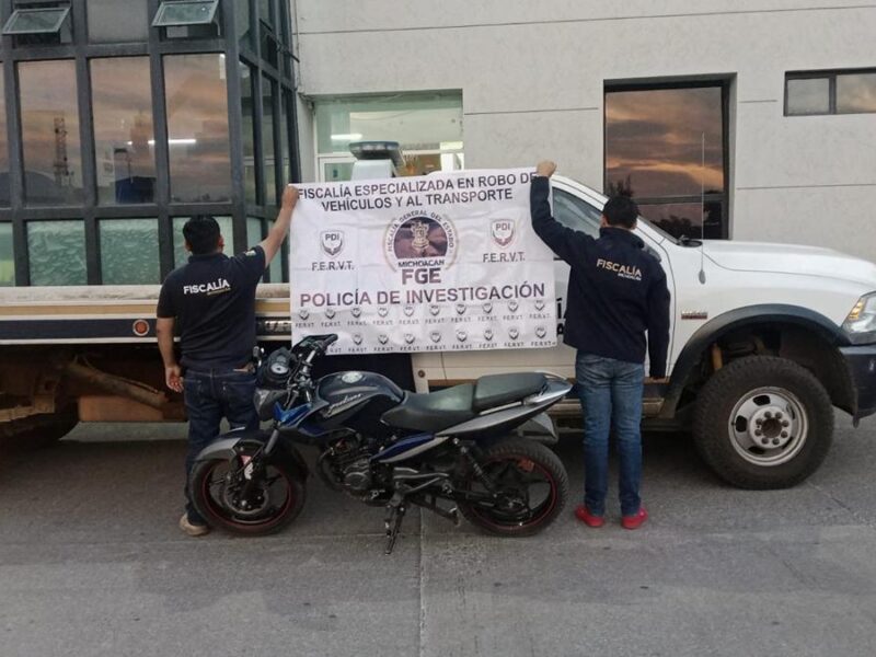 Asegura FGE motocicleta alterada y recupera vehículo con reporte de robo