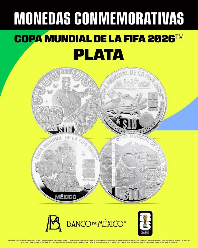 Banxico sorprende con 12 monedas del Mundial 2026: oro, plata y las bimetálicas
