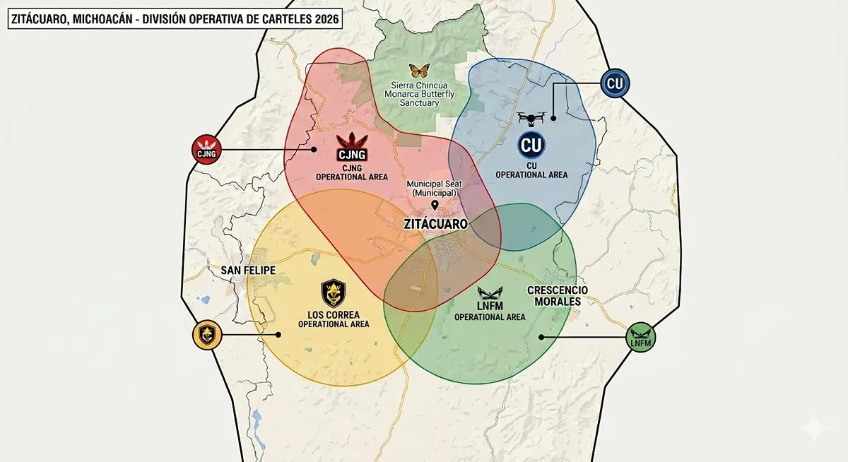 Cárteles Unidos, Nueva Familia Michoacana, Los Correa y CJNG en disputa por Zitácuaro