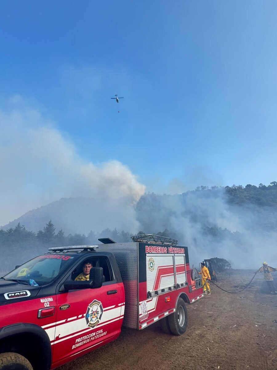 Controlado en su totalidad incendio en el cerro del Estribo, en Pátzcuaro
