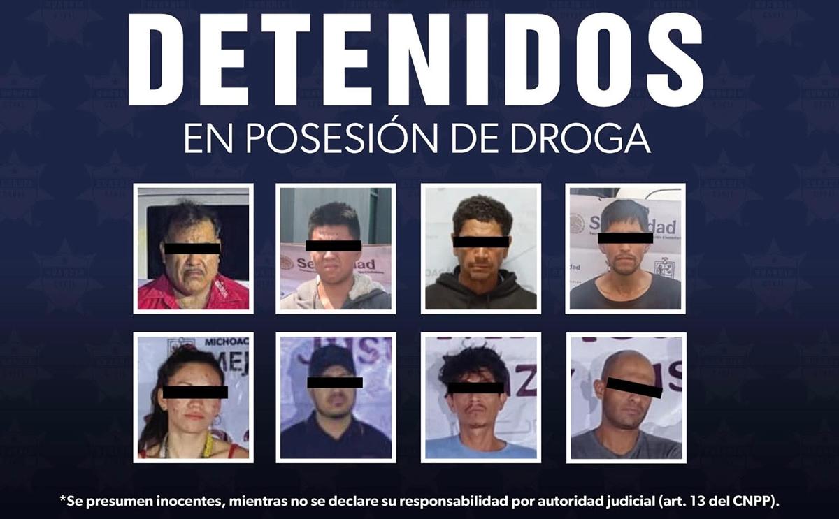 Detenidos posesión de drogas Michoacán