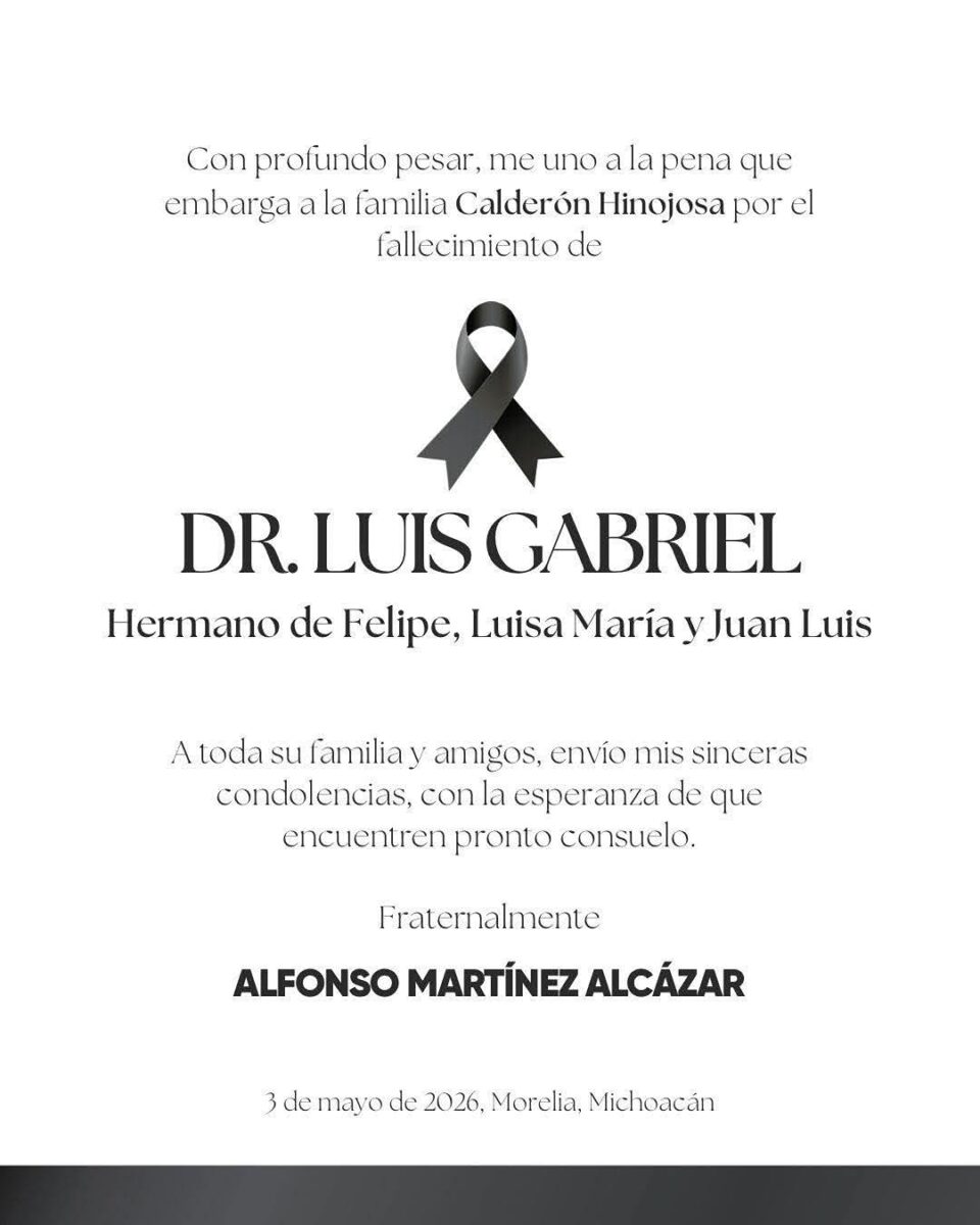 Fallece hermano del expresidente Felipe Calderón Hinojosa