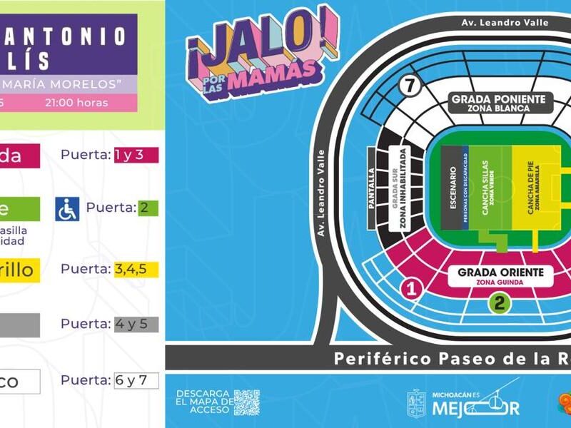 Listos accesos al Estadio Morelos para el concierto del Buki