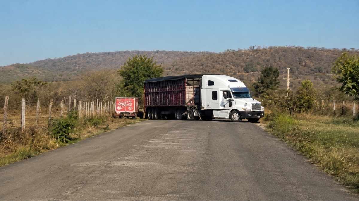 Sujetos armados bloquean carretera Jacona–Jiquilpan con vehículos robados y ponchallantas