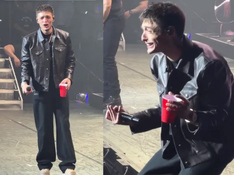 Ahora Peso Pluma aparece llorando en concierto; crecen rumores de crisis con Kenia Os tras emotivos videos