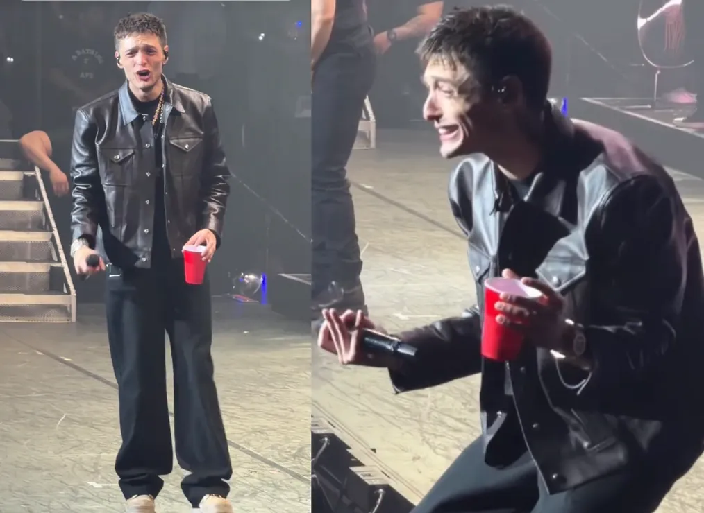 Ahora Peso Pluma aparece llorando en concierto; crecen rumores de crisis con Kenia Os tras emotivos videos