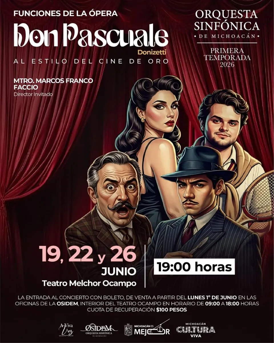 Cartelera Cultural: La divertida ópera “Don Pasquale” llega al Teatro Ocampo con la Osidem-1