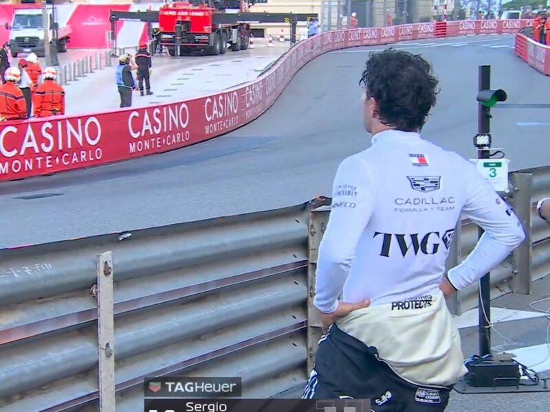 Checo Pérez sufre incidente durante la FP2 en el Gran Premio de Mónaco