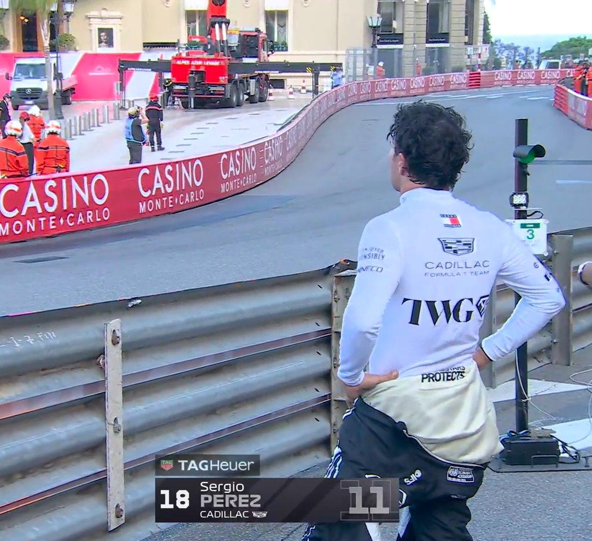Checo Pérez sufre incidente durante FP2 en el Gran Premio de Mónaco