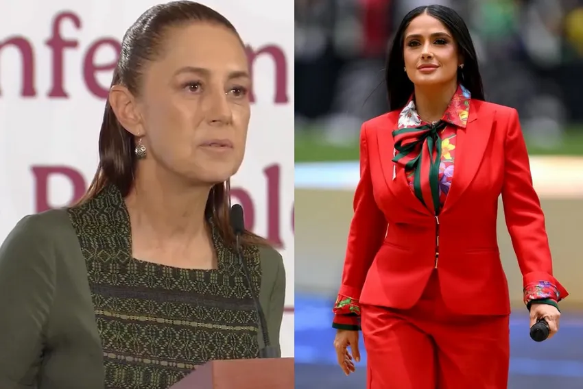 Claudia Sheinbaum niega que Salma Hayek representara a su gobierno en el Mundial: “Fue invitada de la FIFA”-1