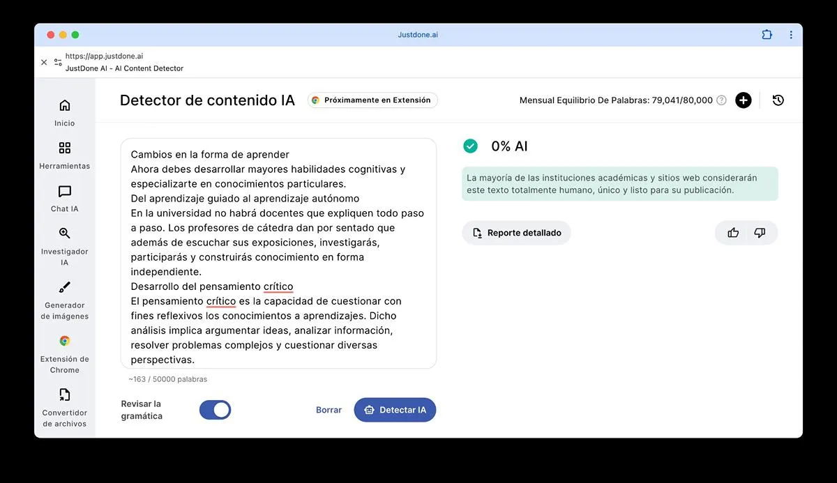 Detector de contenido generado con IA