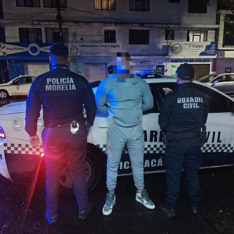 Detienen a sujeto presunto responsable de robo con violencia en una clínica de Morelia