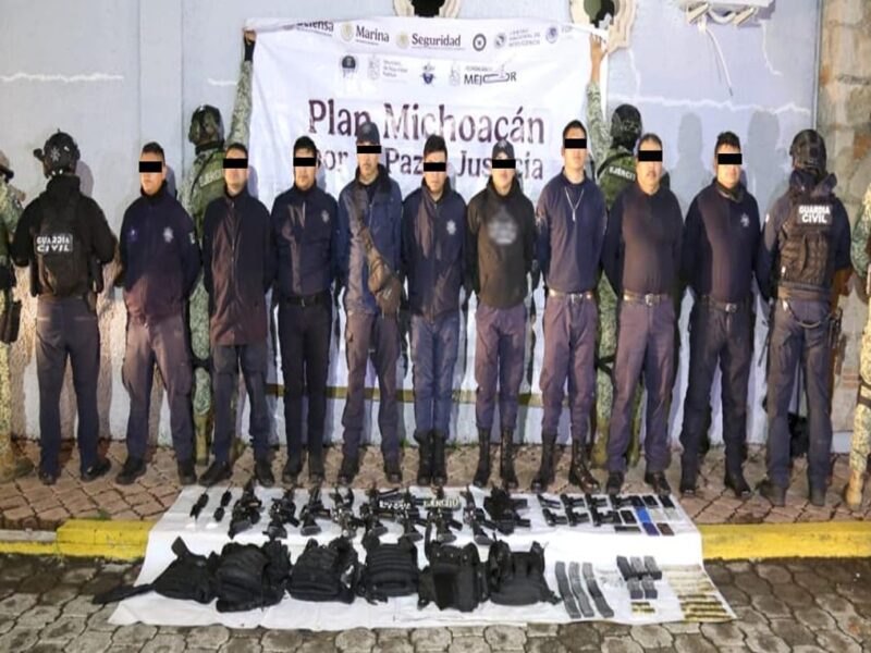 Detienen en Zinapécuaro a 9 hombres que presuntamente se hacían pasar por guardias civiles