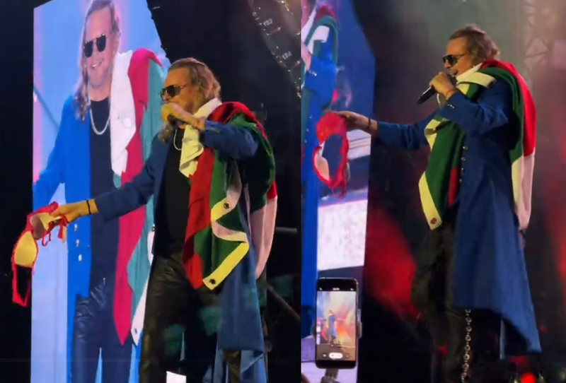 Fher de Maná protagoniza momento viral en Guadalajara con brasier lanzado por una fan