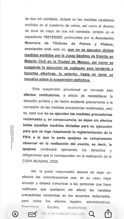 Juez falla a favor de FIFA: prohíben ingreso de alimentos a palcos en el Estadio Ciudad de México