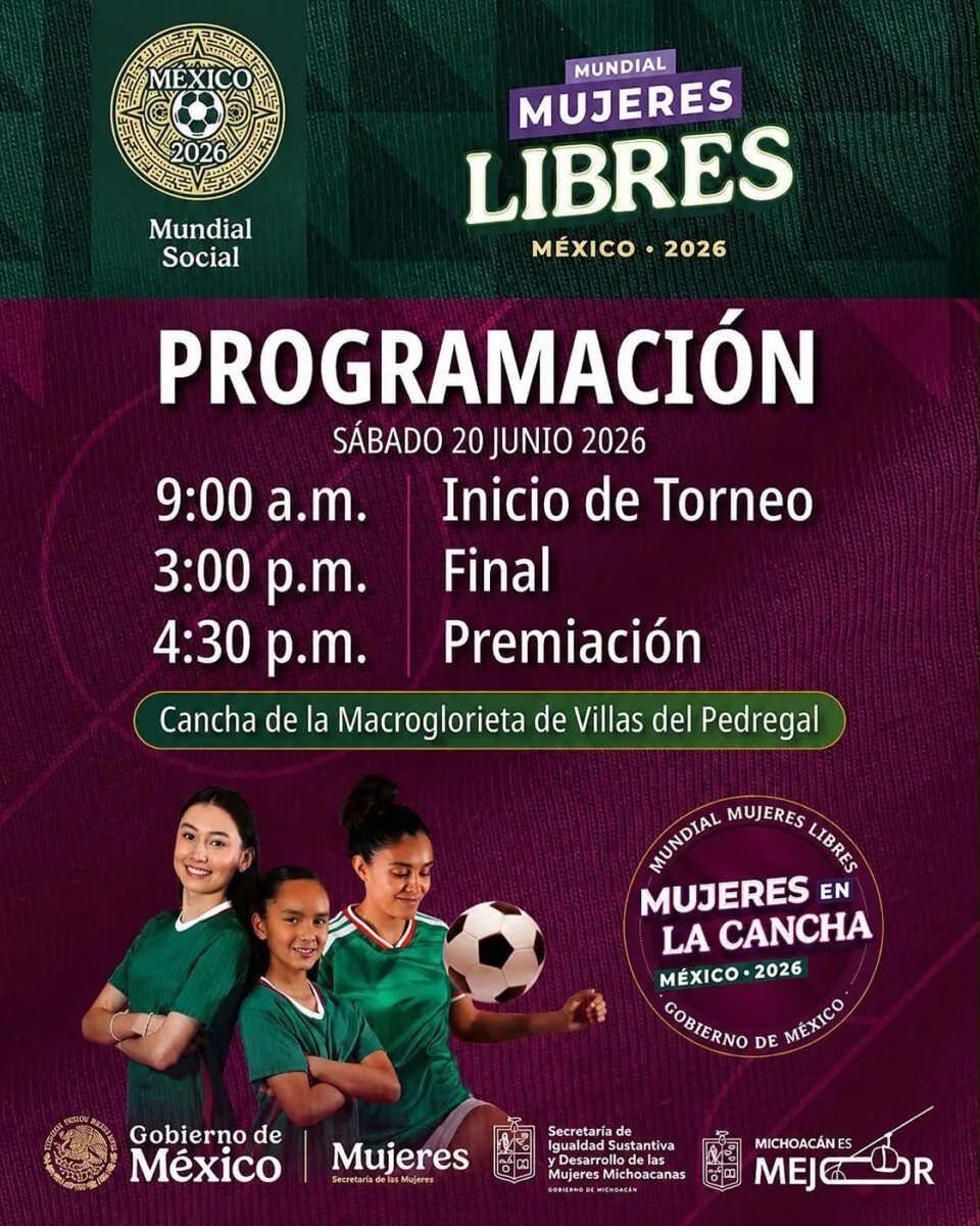 ¡La cancha es nuestra! Arrancó en Michoacán el "Mundial Mujeres LIBRES"-1