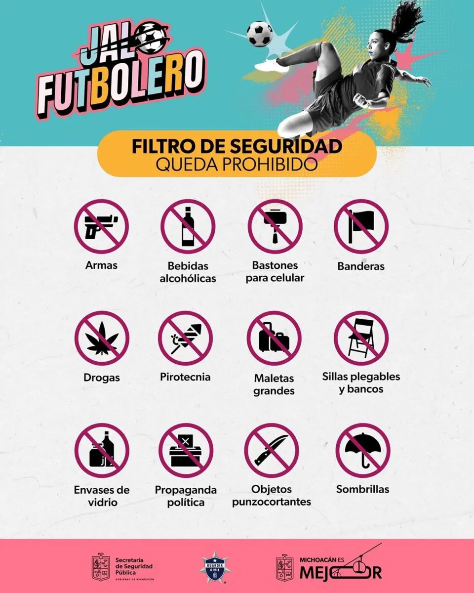 objetos prohibidos Jalo Futbolero Morelia 1