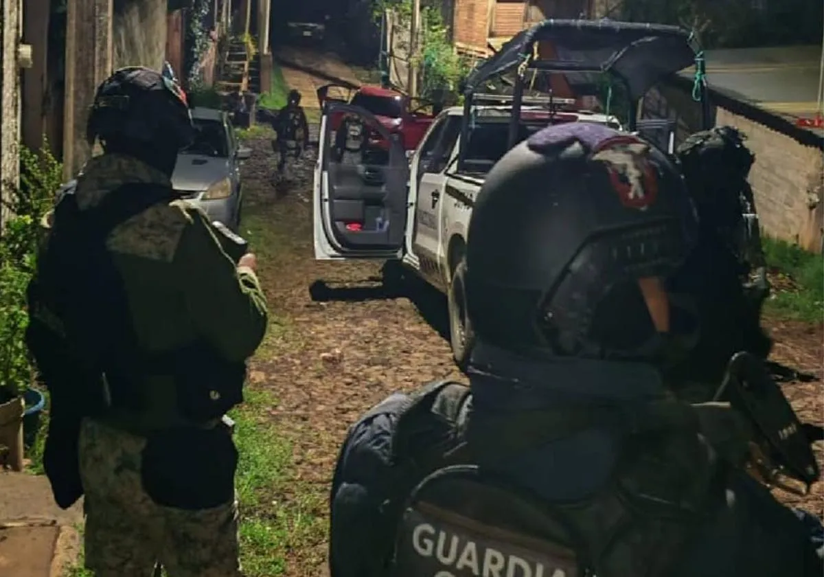 Tras enfrentamiento entre la GN y presuntos delincuentes en Uruapan, fue detenido un hombre