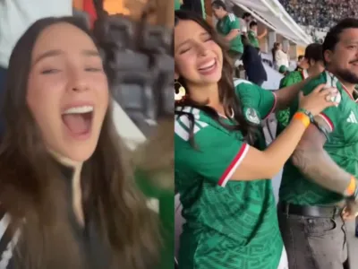 Belinda celebra triunfo de México donde también estuvieron Christian Nodal y Ángela Aguilar