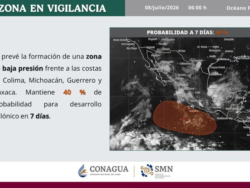 Conagua Michoacán mantiene atención en la costa michoacana ante posible canal de baja presión