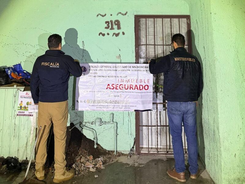 FGE motocicletas narcóticos autopartes armamento cateo en Morelia
