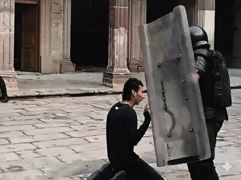 FGE prisión Raúl Meza protesta Palacio de Gobierno