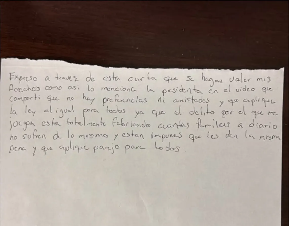 Fofo Márquez carta prisión Claudia Sheinbaum 1