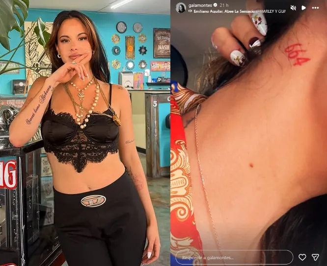 Gala Montes enciende las redes con tatuaje del "664" y una canción de Emiliano Aguilar