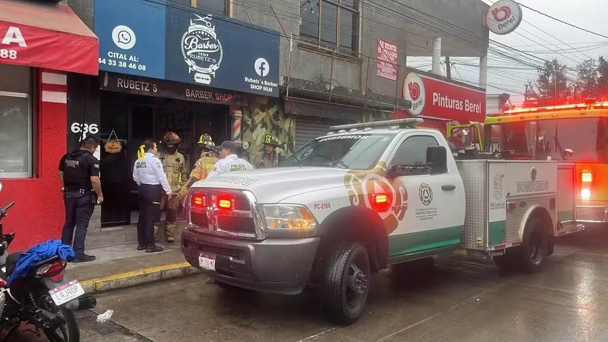 Incendio barbería Morelia daños materiales