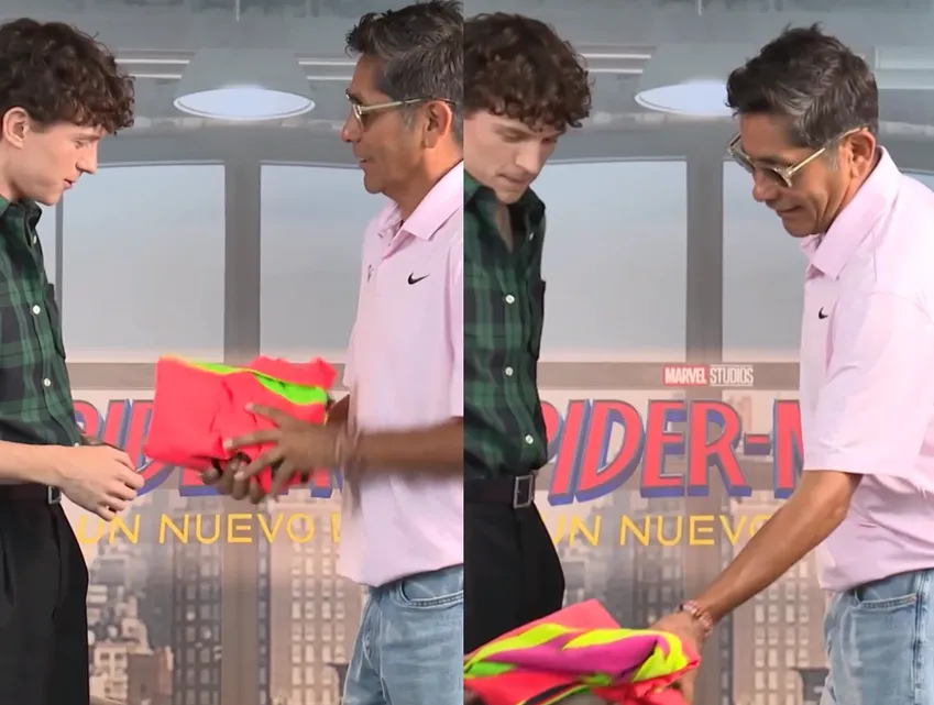 Jorge Campos sorprende a Tom Holland con icónico regalo