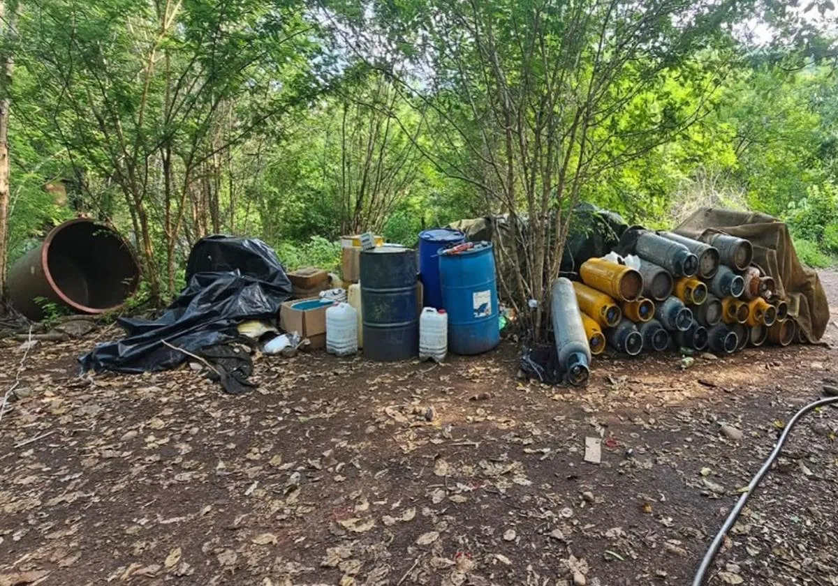 laboratorio clandestino en Carácuaro Michoacán 1