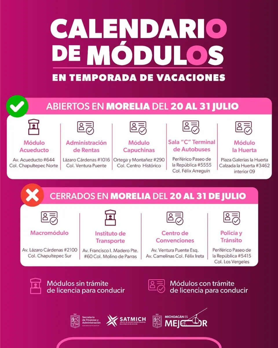 licencia conducir pago refrendo oficinas Morelia vacaciones 1