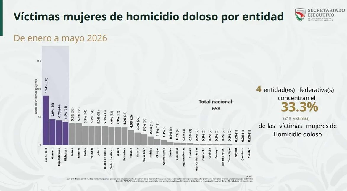 Michoacán registra 66 mujeres asesinadas