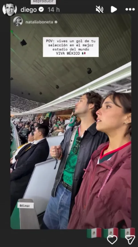 No solo Nodal y Belinda: Diego Boneta y Renata Notni también coincidieron en el México vs Ecuador-1
