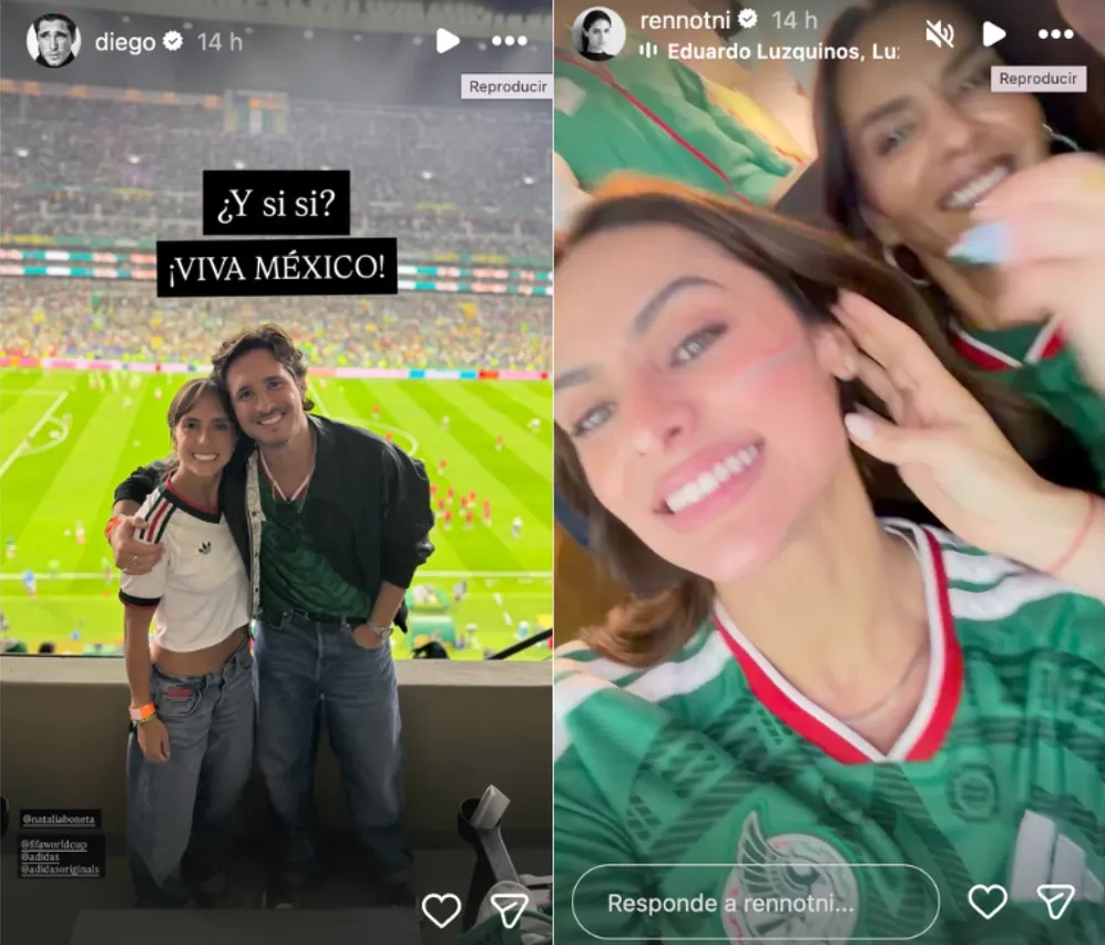 No solo Nodal y Belinda: Diego Boneta y Renata Notni también coincidieron en el México vs Ecuador