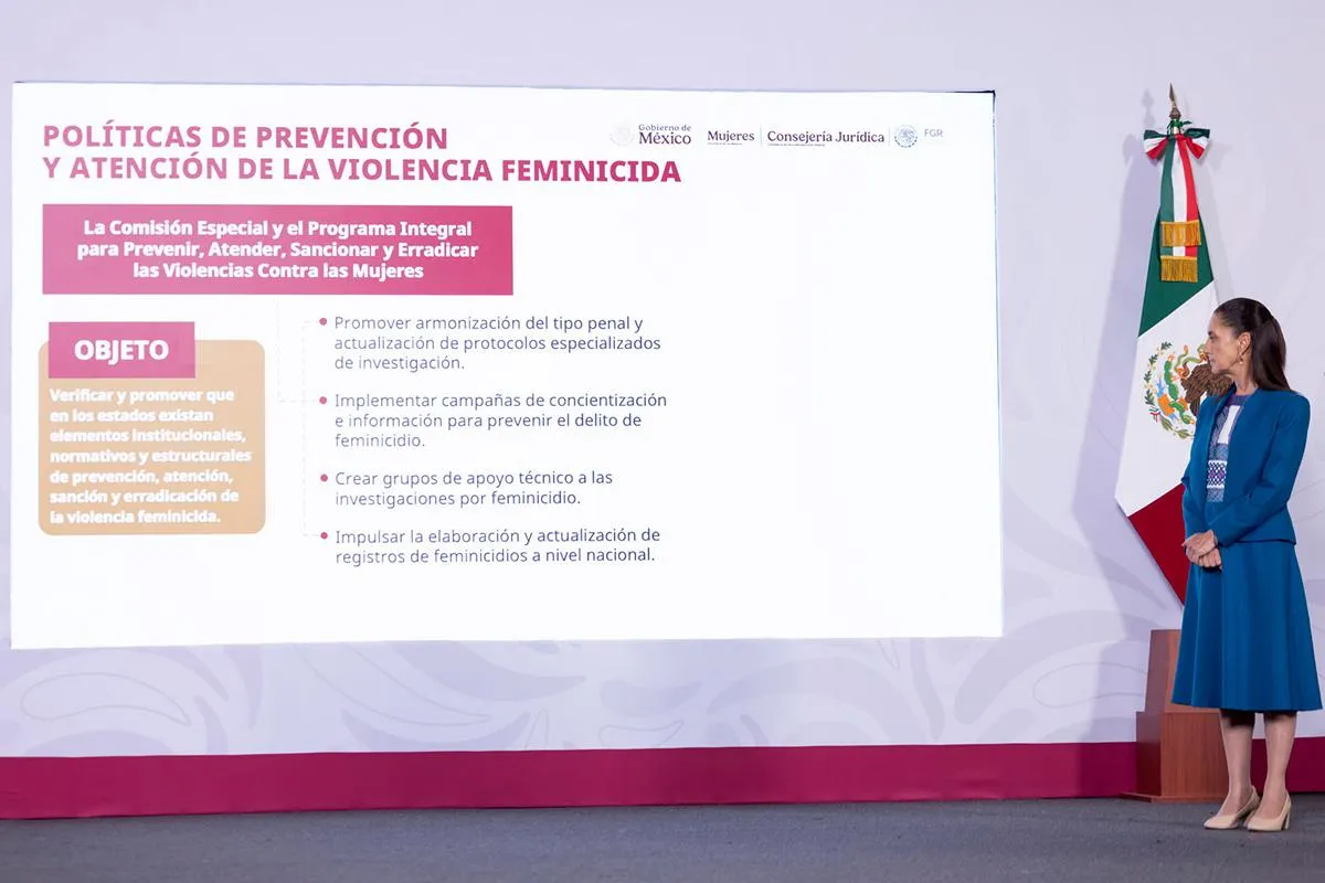 Presenta Sheinbaum iniciativa de ley contra el feminicidio