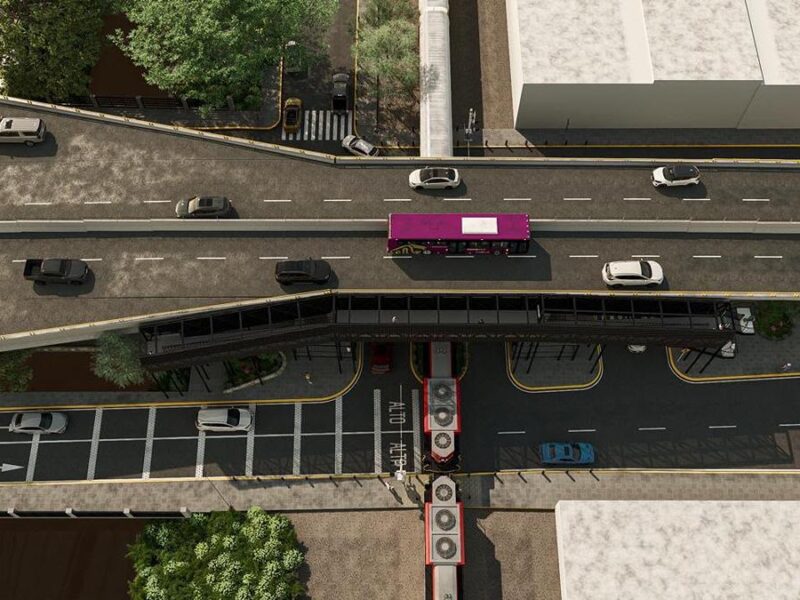 Puente peatonal de Tres Puentes garantizará cruce seguro sobre las vías del tren