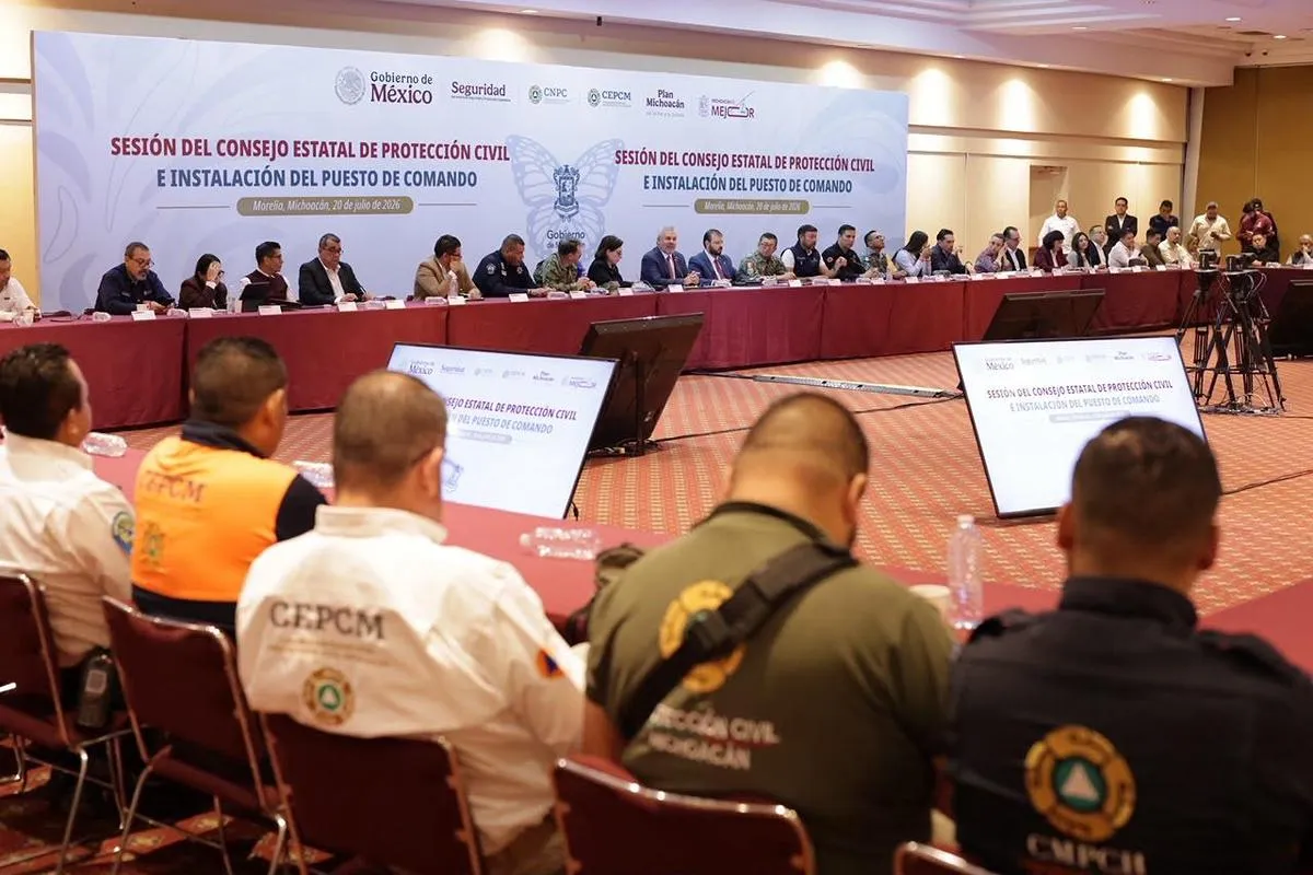Puesto de Comando Interinstitucional en Michoacán lluvias 1